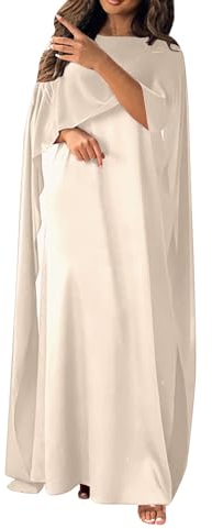 Muslimische Kleider für Damen Muslim Kleidung Für Frauen Muslimkleid Robe Einfarbig Abaya Kleid Mit Kapuze Islamischer Naher Osten Dubai Türkei Arabisch Kaftan Kleid Ramadan Muslimisches (S-XXL)