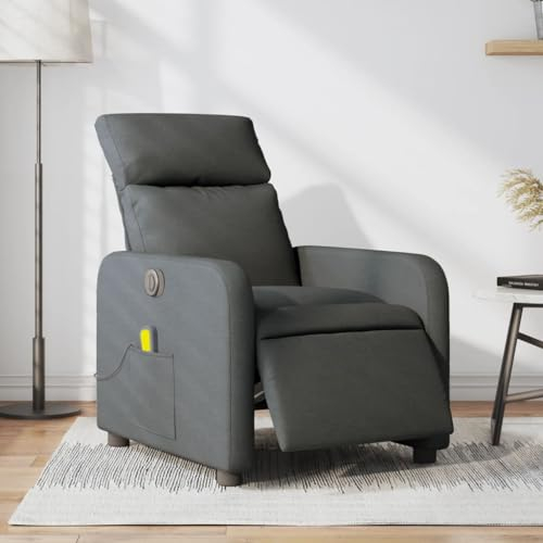Homgoday Massagesessel Elektrisch Relaxsessel Fernsehsessel Ruhesessel mit Liegefunktion Liegesessel TV Sessel Verstellbare Rückenlehne, für Wohnzimmer Dunkelgrau Stoff