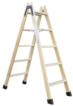Svelt Scala in Legno con Gradini a due Tronchi di Salita, per Hobby e Bricolage, Classic S1 (6 Gradini)
