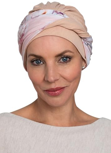 Deresina Aura Bambus-Turban – Chemo Kopfbedeckung für Frauen bei Haarausfall & Alopezie, Verstellbares Stirnband-Design, Einheitsgröße (Vanille)