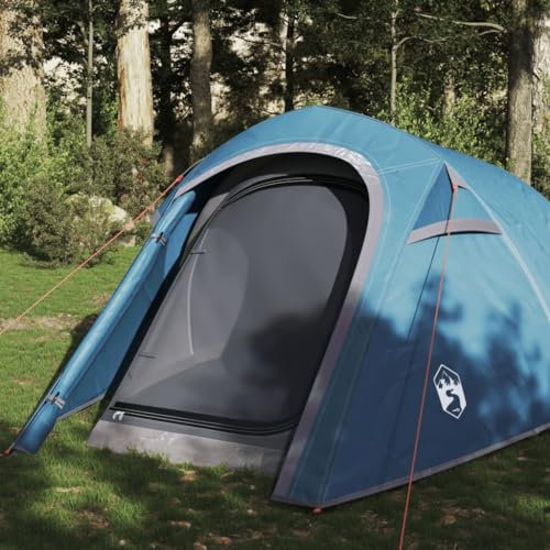Tino Tech Tente tunnel pour 3 personnes - 275 x 110 x 125 cm - Coupe-vent - Tente familiale - Grande tente à lancer - Tente de festival - Tente de trekking - En polyester - Bleu