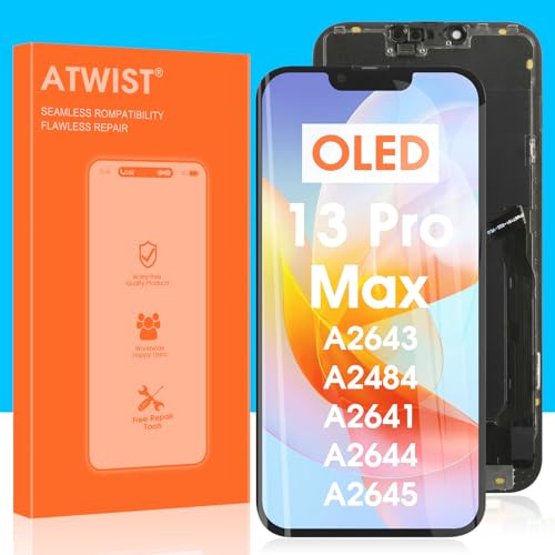 Atwist OLED pour iPhone 13 Pro Max LCD Display pour iPhone 13 Pro Max LCD Écran Remplacement for iPhone13 Pro Max A2643 A2484 A2641 Écran Tactile Digitizer Verre Assembly