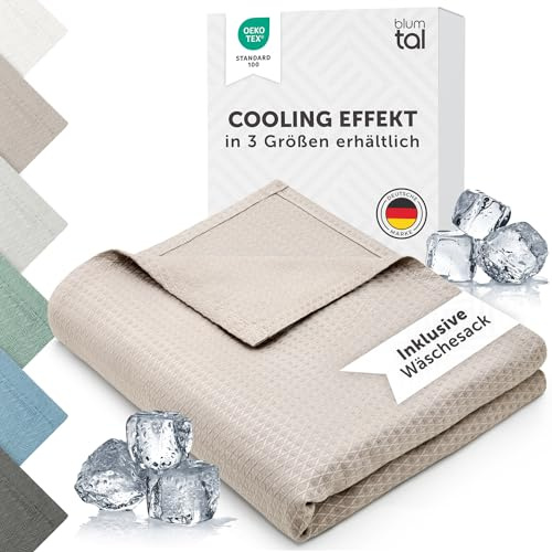 Blumtal Manta refrescante 120x100 cm - Cooling Blanket de bambú - Manta Fria para Personas certificada Oeko-Tex - Manta de Verano o Viaje - Manta enfriamiento - marrón
