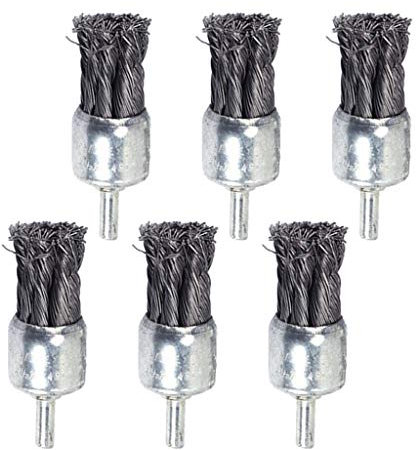 SZTVECFW 6 stücke Hohe Leistung Knoten Draht Pinsel Pinsel for Stabschleifer oder Bohrer, Pinsel Dia 25mm,