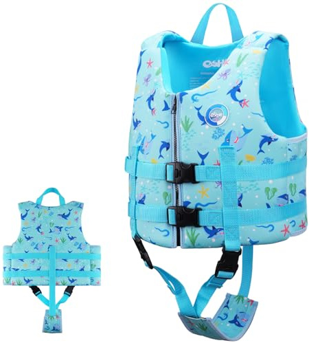 Gilet de Natation OSHYLE pour Enfants Gilet Flottant pour Tout-Petits avec Sangle de sécurité Aide à la flottabilité (WB-SK, S(1-3))
