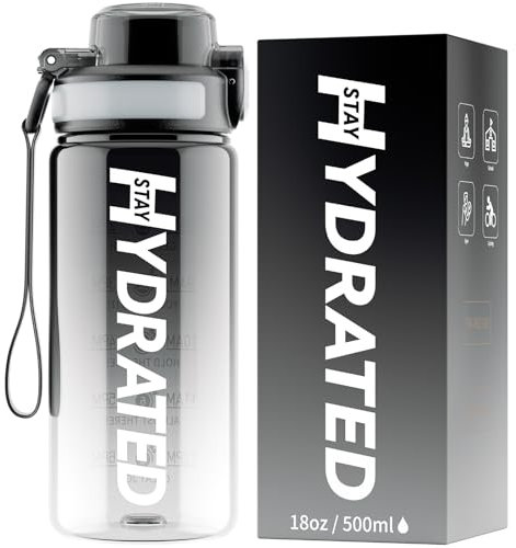 Mevoly Trinkflasche Kinder 500ML, Wasserflasche BPA-Frei aus Tritan, Trinkflasche Sport Auslaufsicher mit Zeitmarkierung, Sportflasche für Schule, Oudoor Sport