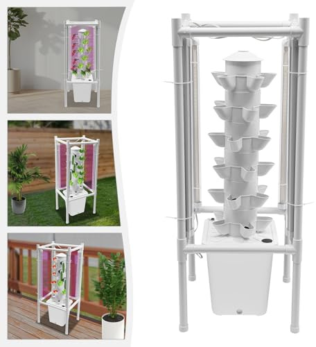 Wiyuer Kit di coltivazione idroponica a torre idroponica, 6 strati, 10 l, Vertical Growing Kit Vertical Planter germinazione