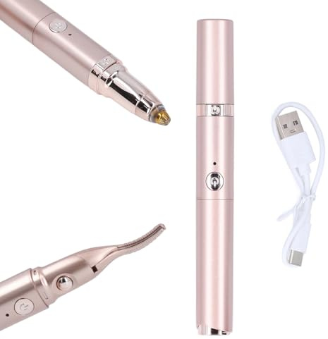 Elektrisches Curling-Wimpernwerkzeug, Elektrisch Beheizter Wimpernzange, Handgehalten, 2-in-1, Langanhaltendes Styling, Augenbrauentrimmer, Wimpern-Make-up-Werkzeuge für die (Rot)