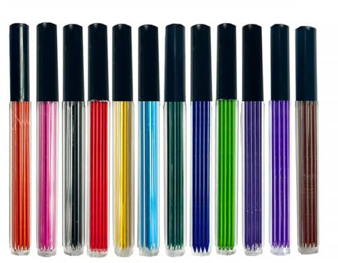 MROOFUL Bleistiftminen, 2,0 mm, 96 Stück, 12 Farben, mit Minen gefüllt, Kunst-Skizzierzubehör, rot, blau, gelb, grün, rosa, automatische Mine