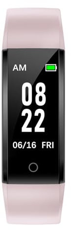 Ethelred Fitness Tracker Non Bluetooth Fitness Watch No App No Phone Required Waterproof Pedometer Watch with Steps Calories Counter Sleep Tracker for Men Women Parents (Pink)