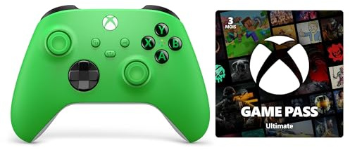 Xbox Manette sans Fil - Velocity Green Game Pass Ultimate - 3 Mois Abonnement | Series X, Series S, One, Windows 10 & 11, Android et iOS