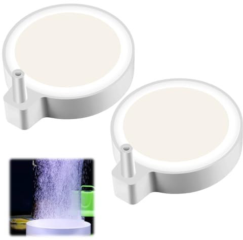 2 Stück Nano Sprudelstein für Aquarium, Durchmesser 5cm Luftstein Aquarium LuftausströMer, Ultra-Mikroblasen Aquariumluftsteine, Geräuschloser Nano-Luftstein für Aquarien Bis Zu 60cm, Eimer, Teiche