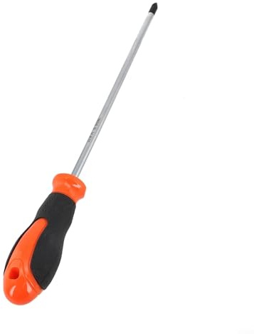 Destornillador ranurado de 8 pulgadas de largo con cabeza magnética y mango de goma cómodo para zonas difíciles (destornillador cruzado)