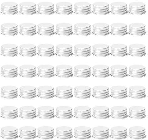 SOESFOUFU Bouchon fileté en aluminium de 60 pièces : couvercle à vis anti-fuite pour bouteille de lotion - 28 mm, couvercle de pot en verre, de bouteille en aluminium pour le stockage de liquides