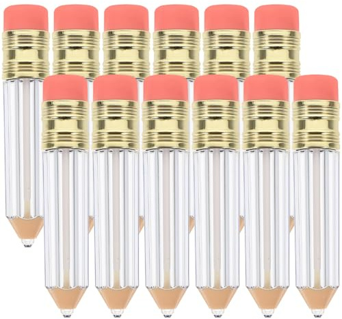 HAKIDZEL 12 Stück Nachfüllbare Lippenpflegestifte im Stift design Transparente Mini Lipgloss tuben aus Robustem Geruchsneutralem Leicht und Vielseitig für Lipgloss Balsam und Lotionen
