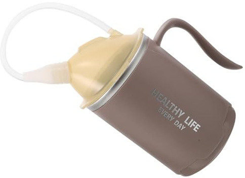 WRITWAA Nursing Spill-proof Sippy Cup for Elderly 400ml Dysphagia Feeding Beaker with Straw, Non-spill Liquid Drinking Aid for Bedridden and Disabled Patients