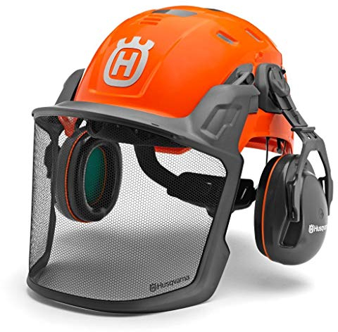 Husqvarna Forst Helm Technical – Leichter Forst- & Kettensägen-Schutzhelm mit Gehörschutz, Belüftung & UV-Indikator