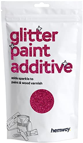Dark Rose Pink Glitter Paint Additive 100g for Adding Sparkle to Paints & Varnish | Paint Walls Sparkly Add to Emulsion, Acrylic or Lacquer Indoor | Hemway
