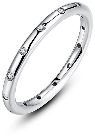 Presentski 925 Sterling Silber Tröpfchen Ring mit CZ für Ewigkeit Frauen Damen Mädchen
