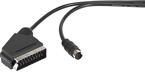 SpeaKa Professional DIN-Anschluss/SCART AV Anschlusskabel [1x Mini-DIN-Stecker - 1x SCART-Stecker] 1.50 m Schwarz
