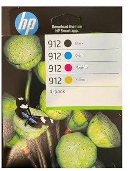 HP – 912 – Lot de 4 cartouches d'origine – Pour imprimantes HP Officejet 8010, 8010e series ; Officejet Pro 8020, 8020e series. Black ( noir) , Cyan ( bleu ), Magenta ( Rose ) et Yellow ( jaune )