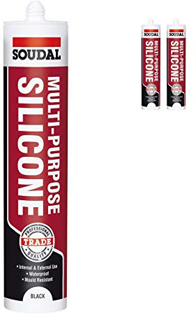 Soudal Trade Multi-Purpose Construction Sealant Silicone (2 Pack) - Black