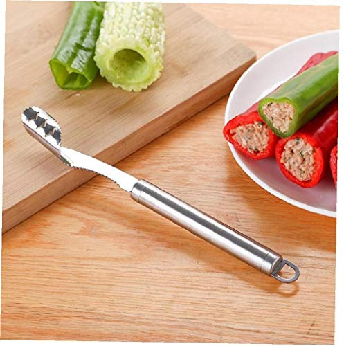 Bongles Kitchen Stainless Steel Chili Pepper Core Zucchini Cucumber Corers with Serrated Easy Remove Seeds