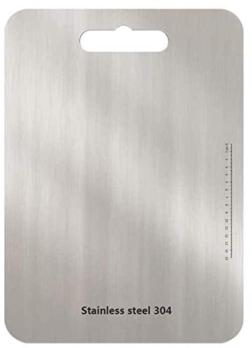 Chopping Board 14.1 x 9.8 Inch Stainless Steel 304 Kitchen Cutting Board with Hanging Hole Silver