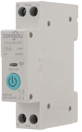 WIFI Smart Switch Breaker Wireless Phone Fernbedienung DIN35-Schiene Zykluszeit Countdown-Timer Zeitfunktion Fernbedienung Weiß Geeignet für Smart Home(16A)