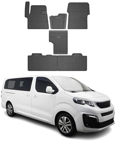 OMAC Fußmatten für Peugeot Traveller 2016-2026 Gummi 6X Schwarz | Automatten, Gummimatten, Allwetter, Antirutsch, fahrzeugspezifisches Produkt, wasserdicht
