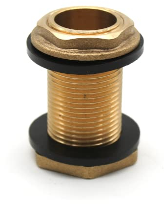 DOJA Barcelona | Raccordi per Serbatoio | Connettore Rubinetto 3/4'' | Raccordo Serbatoio Camper in Ottone con 2 Guarnizioni in Gomma | Raccordo Filettato per Serbatoio, Attacco Cisterna Acqua Piovana