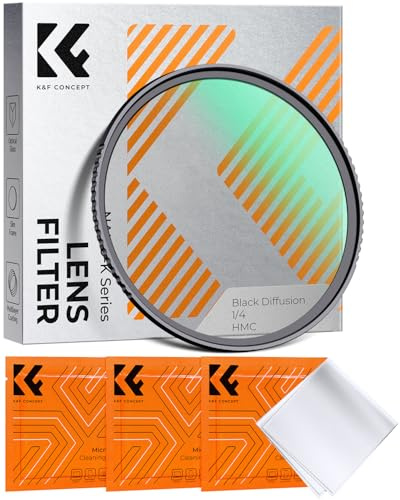 K&F Concept 82mm Black-Mist 1/4 Filter Diffusion für Portraitfotografie | Cineastischer Look und Dreamy,Optisches Glas, Nano-Beschichtung,Nano-Klear, FE302
