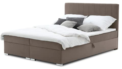 Boxspringbett Grenland 180x200 mit Bonnell-Federkernmatratze und Topper. Kontinentalbett mit Stauraumbett und dekoratives Kopfteil! Das Beste Doppelbett für Seniorenbett! (Trinity 06)