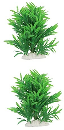 Hohopeti 2stücke Künstliche Wasserpflanzen Für Aquarien Dekoration Mit Keramikbasis Langlebig Und Für Süß Und