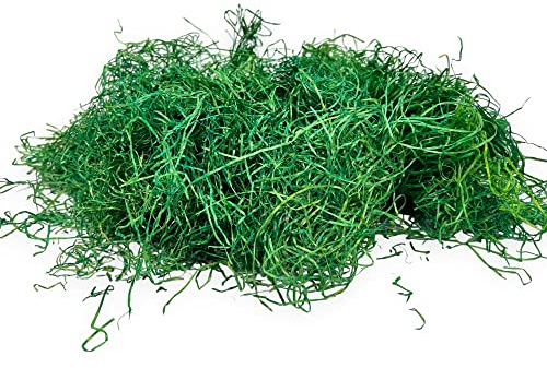 BUSDUGA 4122 erba pasquale 200 grammi in lana di legno per nidi pasquale, decorazione uova di Pasqua, regali di Pasqua o decorazione primavera erba