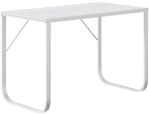 vidaXL Escritorio de Ordenador Oficina Despacho Estudio Casa Computadora Trabajo Mesa Auxiliar Estable Madera Contrachapada Blanco 110x60x73 cm
