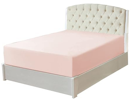 Ev Dekor Fitted Sheet Single, Pink - Deep Pocket Bedsheet 12inch (30 cm) - Soft Brushed Microfibre Fabric - Shrinkage and Fade Resistant - Bottom Sheet - Single Bed Bedsheet Fitted