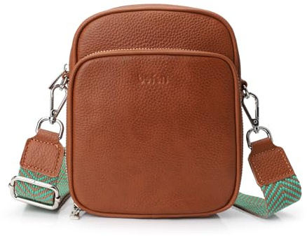 befen Echtleder Handytasche zum Umhängen, RFID-Blockierung Handy Umhängetasche Damen Leder, Handytasche mit Geldbörse zum Umhängen, Crossbody Bag mit Verstellbar Schultergurt