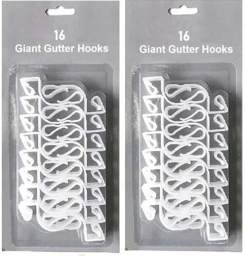 UKDeals Direct Gutter Hooks for Hanging Outdoor Christmas Xmas String Lights/Rope Lights Gutter Clips (Pack of 32 Clear)