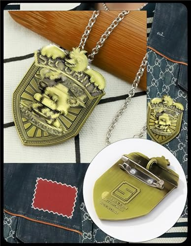 GWAWG FNAF Fazbear Abzeichen, FNAF Sicherheit Vintage Metall Cartoon Brosche Anstecker Schmuck für Kleidung Rucksack Mützen Knöpfe Zubehör, Hohe Metallnadel mit Halskette
