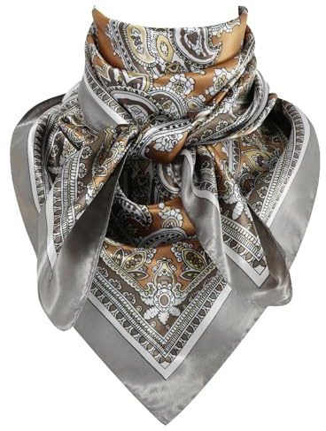 DAMILY Bandana Herren Großes Western Halstuch Cowboy Tuch, Kopftuch(Grau)