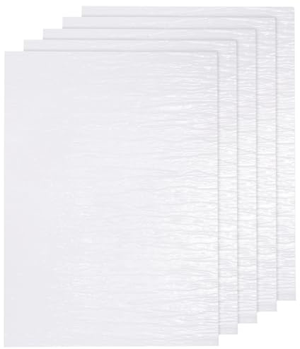 QUARKZMAN Foglio Ad Effetto Ondulato Fai da Te 10.6 x 7.9 Pollici Adesivo Texture Acqua in Movimento per Decorazione di Case Delle Bambole, Confezione da 5, Trasparente