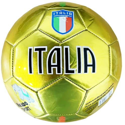 Mikado Sport Fotboll. Fotbollsboll för spel eller träning. Italien-modell. (guld, 5 - stor), PALITA2.2