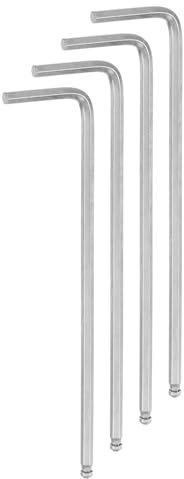 QUARKZMAN 4 Piezas de Llave Hexagonal de Bola de 3 mm, Llave Hexagonal en Forma de L de Brazo Largo Métrica de Acero Cromado Vanadio para Herramientas de Reparación en el Hogar