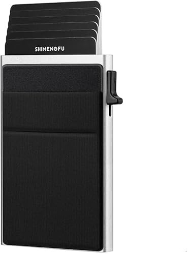 HSAJS Kompaktes Aluminium Kreditkartenhalter Schiebemechanismus Kartenetui Minimalistisch Portemonnaie Schlankes Metallgehäuse Kartenbox