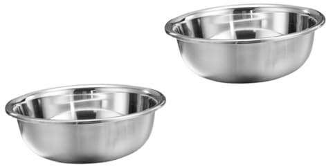 PRETYZOOM 2 Pezzi Di Ciotole Per Mescolare in Acciaio Inossidabile Bacinella Per Lavare Le Verdure Ciotola Per Insalata Profonda Per Cucina