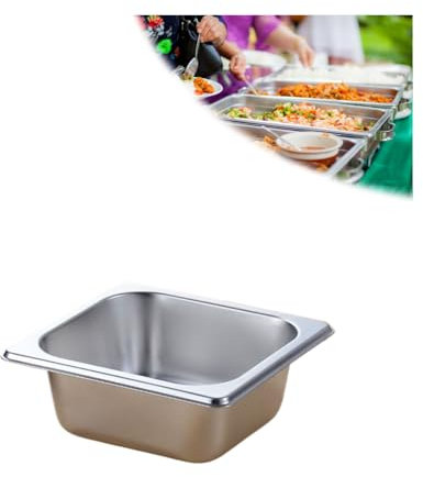 NJDQFA Edelstahl Warmhaltebehälter Panierschalen,Beilagenbehälter Für Gastro Et Küche,Gastro Behälter Zutatenbehälter,1/6（17.5 * 16.2cm）,6.5cm
