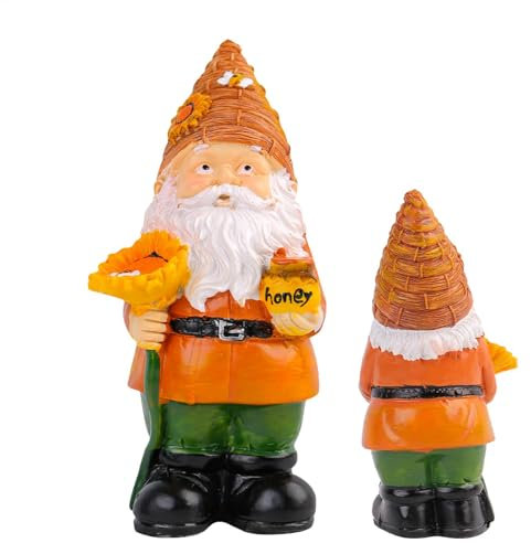 Zwergen-Figuren – 15 cm Kunstharz- , Gartendekoration, festliche Tischfigur, Herbstkunst, Handwerk, Feenstatue für Fenster, Tisch, Zuhause