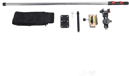 YUKOFE Level Pole Telescoping Tripod 120cm to 300cm Adjustable Height Quick Release Clamp 6mm 15.2mm Interface for Surveyors Engineers Projectors Cameras