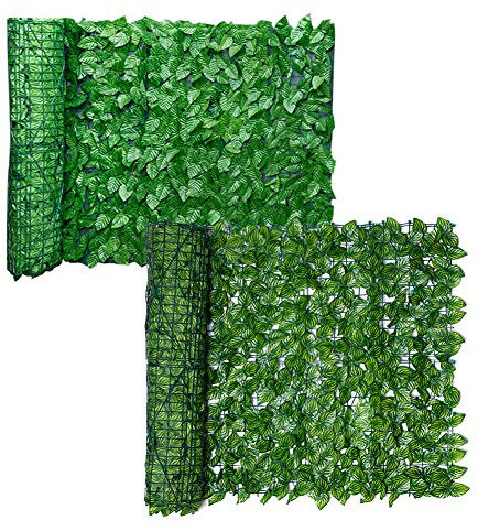 Itonash Rotolo Schermante per Foglie Artificiali, Schermo per Recinzione da Giardino, Recinzione per Balconi, Protezione Dai Raggi, per Decorazioni per Interni Ed Esterni, Schermo (A)